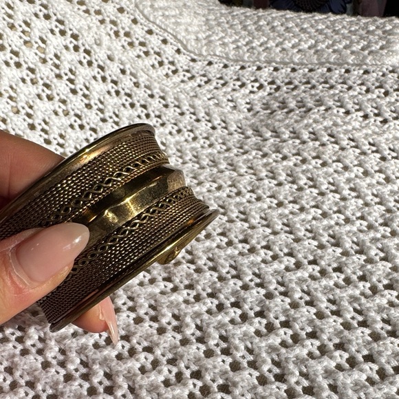 Gold Textured Cuff Bracelet - Picture 3 of 4